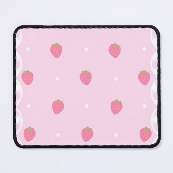 Item preview, Pink strawberry plaid print designed and sold by Cronchyfrog11.