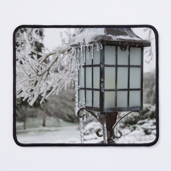 Item preview, Winter Welcome Rustic Lamppost and Landscape with Snow and Ice designed and sold by nancyjcreates.