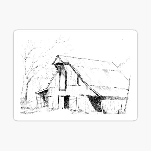 Old Barn sketch Sticker
