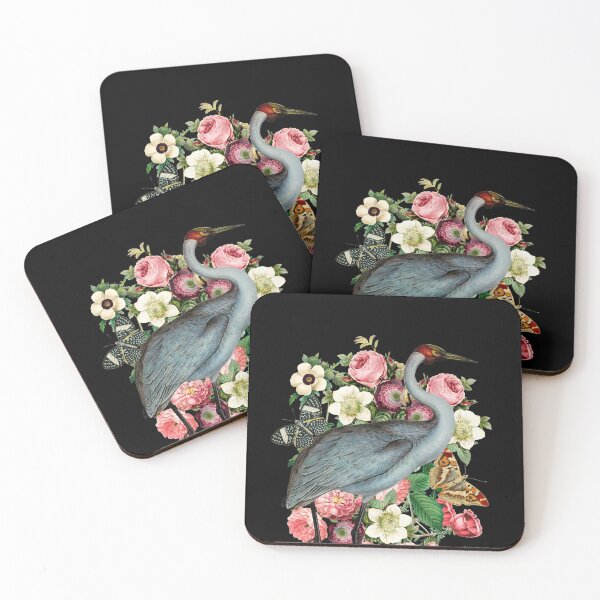 Item preview, Blue Heron with Vintage Flowers designed and sold by Trish Dish.