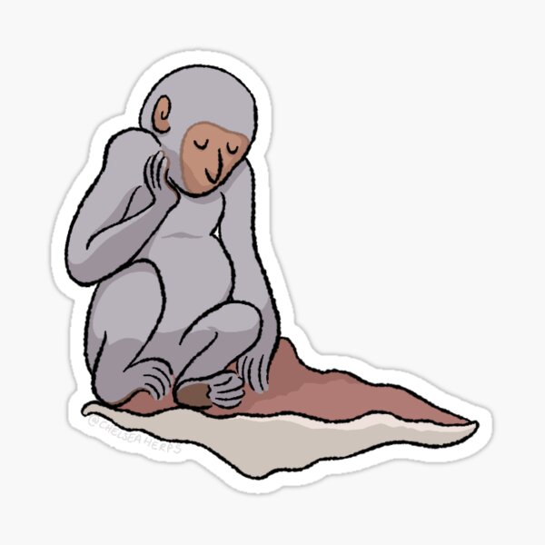 Monkey Chair Nap Sticker