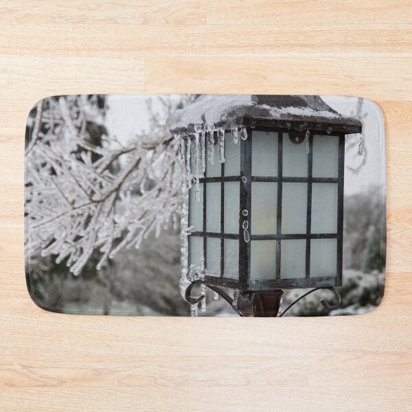 Item preview, Winter Welcome Rustic Lamppost and Landscape with Snow and Ice designed and sold by nancyjcreates.