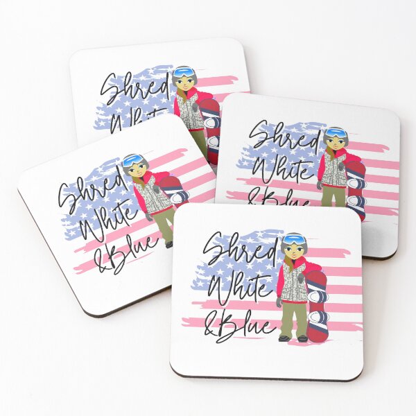 Item preview, Female Snowboard-Shred White and Blue designed and sold by Whiny Hiker.