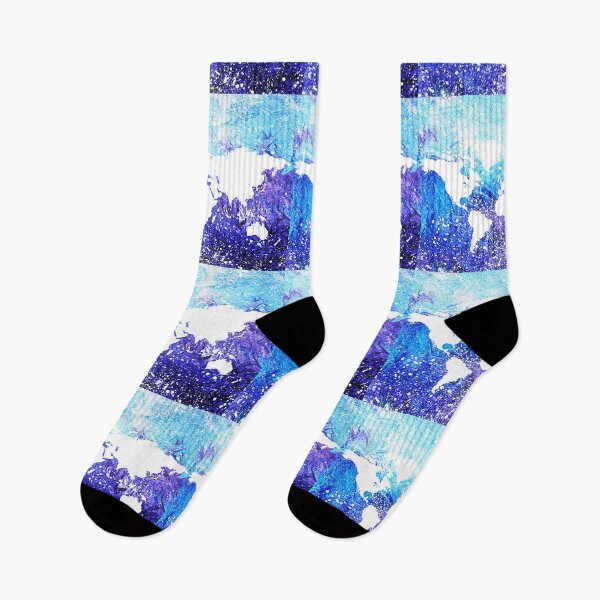Item preview, White World Map Winter Deep Blue Ocean Silhouette I designed and sold by Irina Sztukowski.