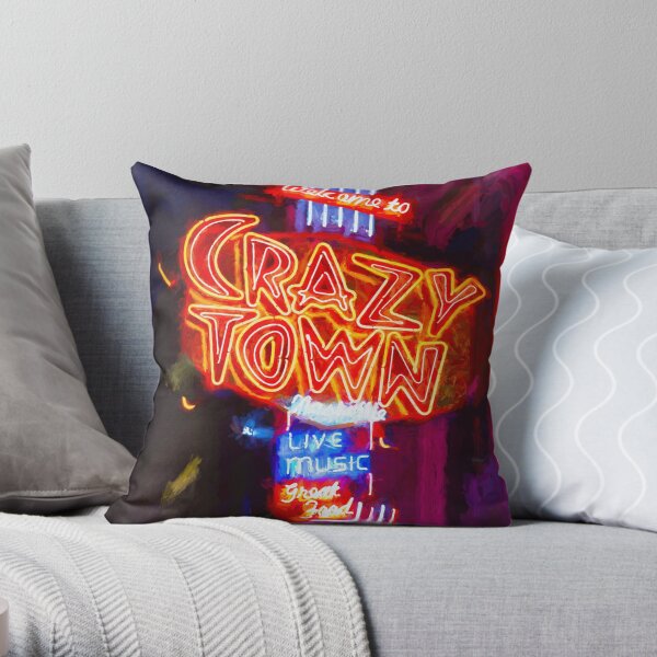 Crazy Town - Impressionistic Throw Pillow