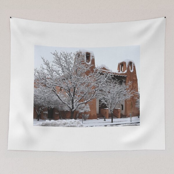 Item preview, Snowy adobe buildings in Santa Fe designed and sold by zumi.