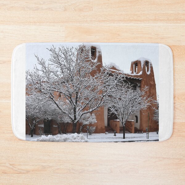 Item preview, Snowy adobe buildings in Santa Fe designed and sold by zumi.