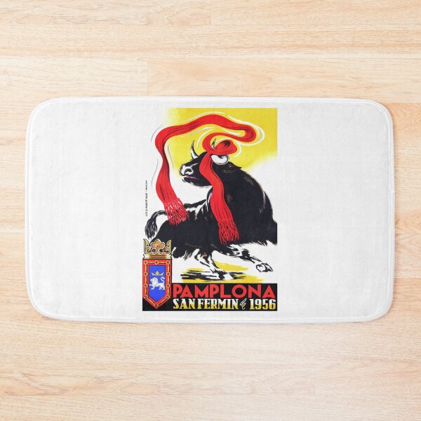 Item preview, 1956 SPAIN Pamplona Running Of The Bulls Poster designed and sold by retrographics.