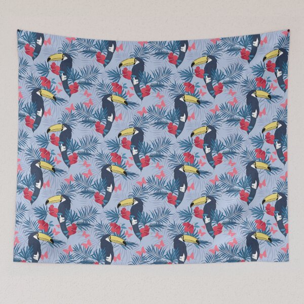 Item preview, Toucan and tropical flowers designed and sold by MobertsonArt.