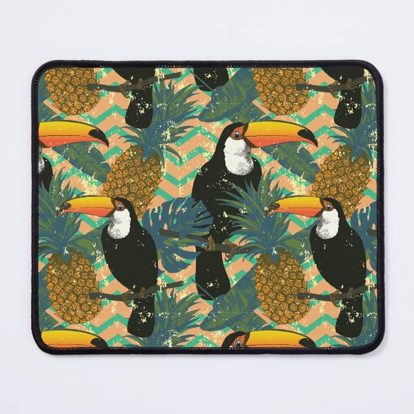 Item preview, Toucans on zigzag background designed and sold by MobertsonArt.