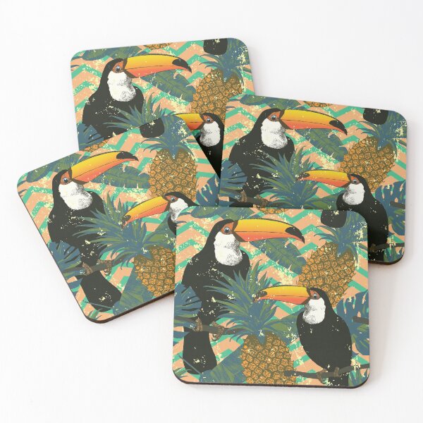 Item preview, Toucans on zigzag background designed and sold by MobertsonArt.