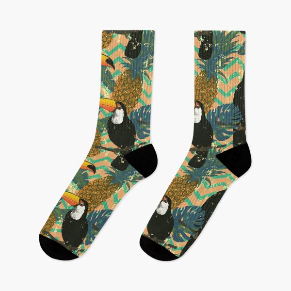 Item preview, Toucans on zigzag background designed and sold by MobertsonArt.