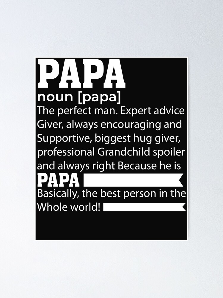 Póster «Día del padre - sustantivo papa definición la camisa de hombre  perfecta» de luyenminhthong | Redbubble