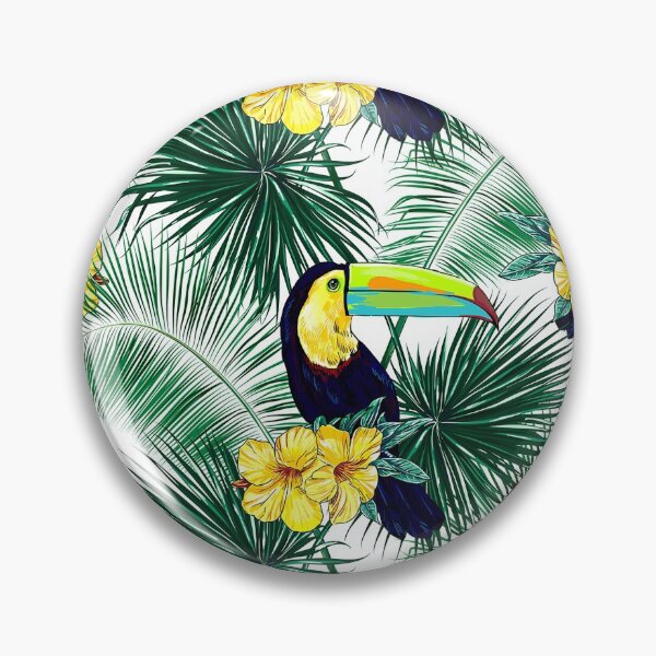 Item preview, Beautiful toucan birds and hibiscus tropical designed and sold by MobertsonArt.