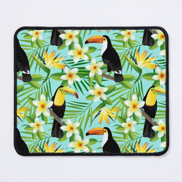 Item preview, Tropical birds and palm leaves seamless  designed and sold by MobertsonArt.