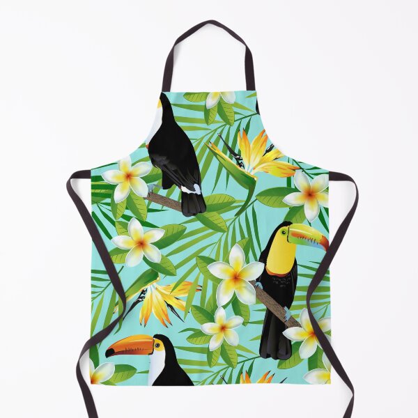 Item preview, Tropical birds and palm leaves seamless designed and sold by MobertsonArt.