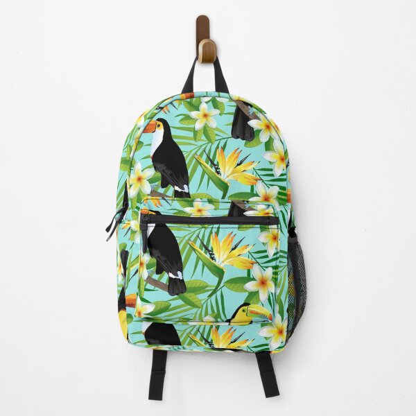Item preview, Tropical birds and palm leaves seamless designed and sold by MobertsonArt.