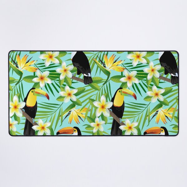Item preview, Tropical birds and palm leaves seamless designed and sold by MobertsonArt.