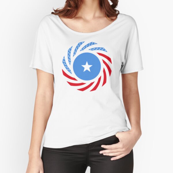 Somali American Multinational Patriot Flag Series Relaxed Fit T-Shirt