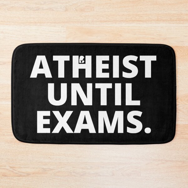 Item preview, Atheist Until Exams - Sarcastic t-shirt in white color designed and sold by Creative Life.