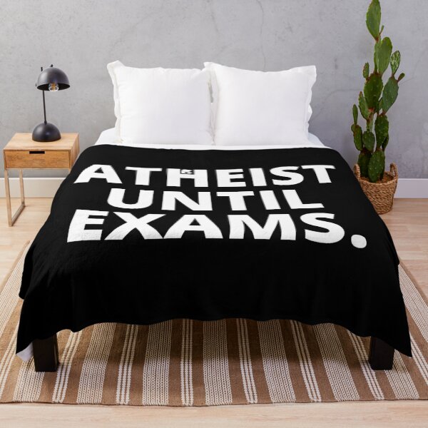 Item preview, Atheist Until Exams - Sarcastic t-shirt in white color designed and sold by Creative Life.