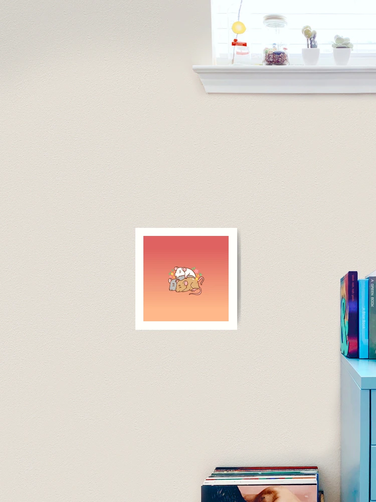 Thumbnail 2 of 3, Art Print, Sleepy Rats designed and sold by CodeRatto.