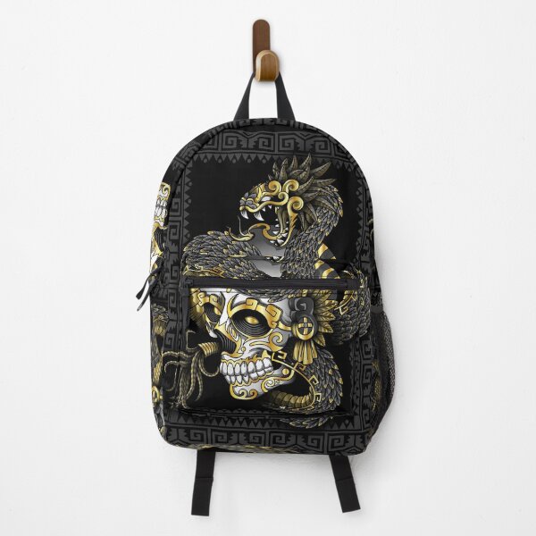 Item preview, quetzalcoatl skull gold designed and sold by cat poe.