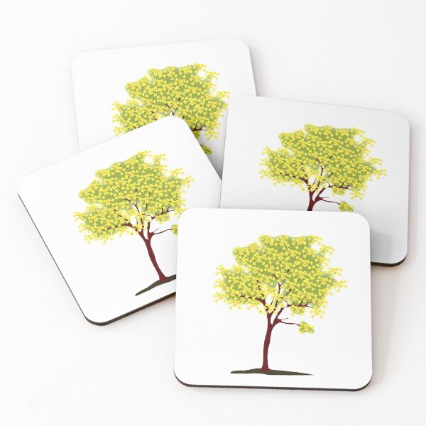 Item preview, fever tree flower green coasters designed and sold by juracity.