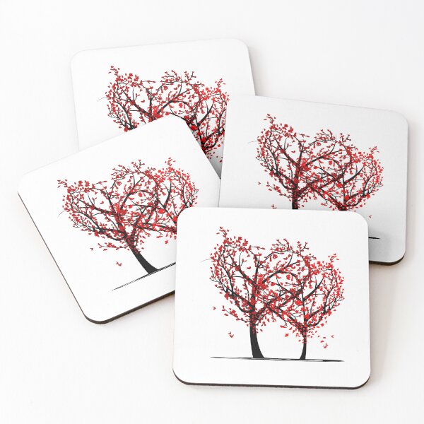 Item preview, fever tree tree heart coasters designed and sold by juracity.