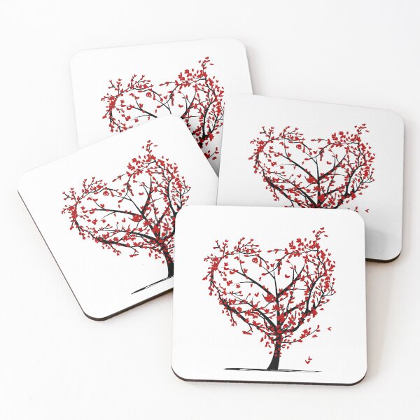 Item preview, fever tree tree heart coasters designed and sold by juracity.