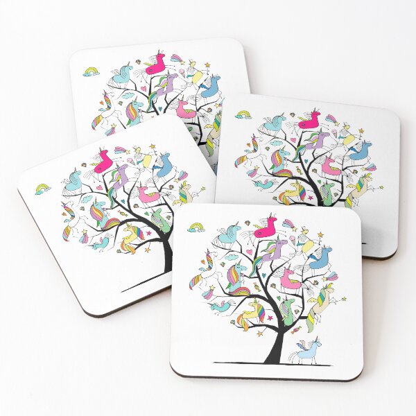 Item preview, fever tree unicon tree coasters designed and sold by juracity.