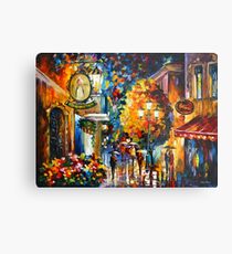 CAFE IN THE OLD CITY - Leonid Afremov Metal Print