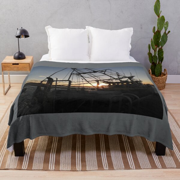 Item preview, Fishing trawler silhouetted against the sunset at Venus Bay designed and sold by indiafrankk.