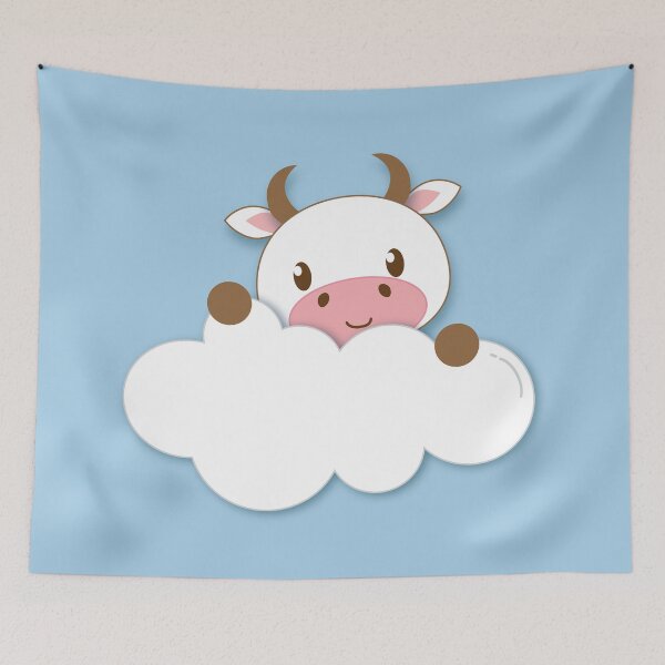 Item preview, Cute Cow on a Cloud designed and sold by ZennicDesigns.