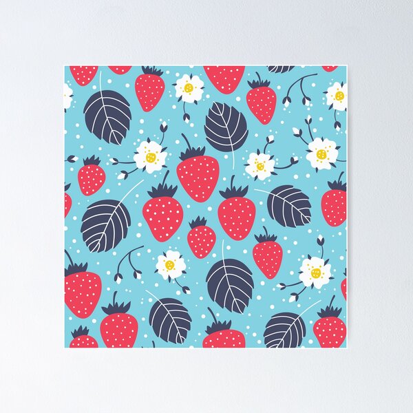 Item preview, Strawberries, blossoms and leaves. designed and sold by VickyCloset.