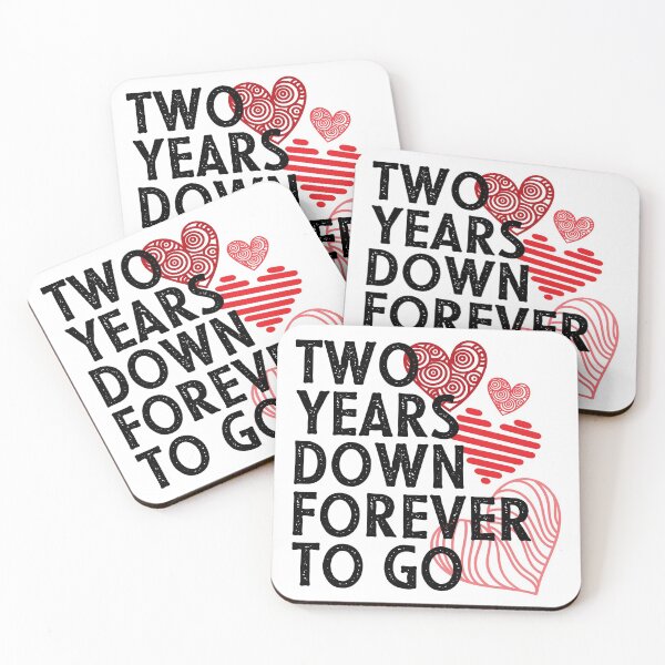 Item preview, 2nd anniversary gift for couple - Two years down forever to go designed and sold by PlusAdore.