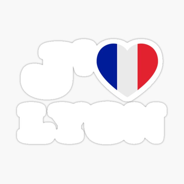Sticker France heart shaped flag and silhouettes 