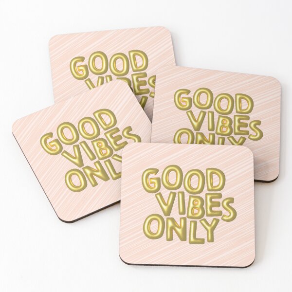 Item preview, Good Vibes Only (Gold on Peach) designed and sold by RanRanDesigns.
