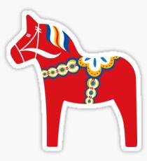 Scandinavian dala horse sticker Sticker