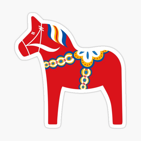 Scandinavian dala horse sticker Sticker