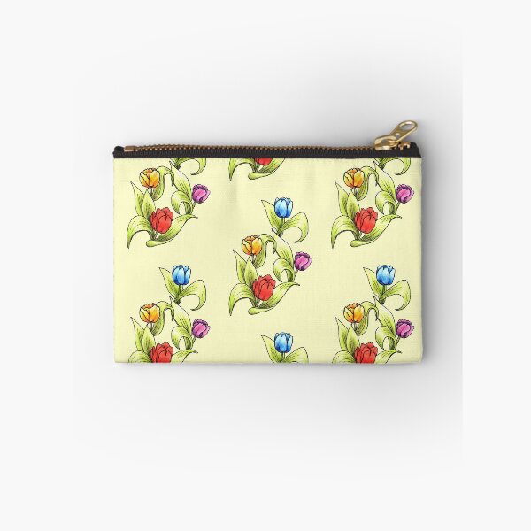 Item preview, bright tulips with pale yellow background designed and sold by DingbatDesigns.