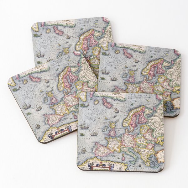 Item preview, Decorative map of Europe dates from around 1620 and is by Hendrik Hondius. designed and sold by vintagemapstore.