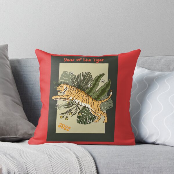 Item preview, Jungle Tiger Leaping - 2022 Year of the Tiger designed and sold by Trinket-Trickster.