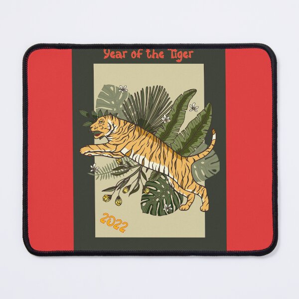 Item preview, Jungle Tiger Leaping - 2022 Year of the Tiger designed and sold by Trinket-Trickster.