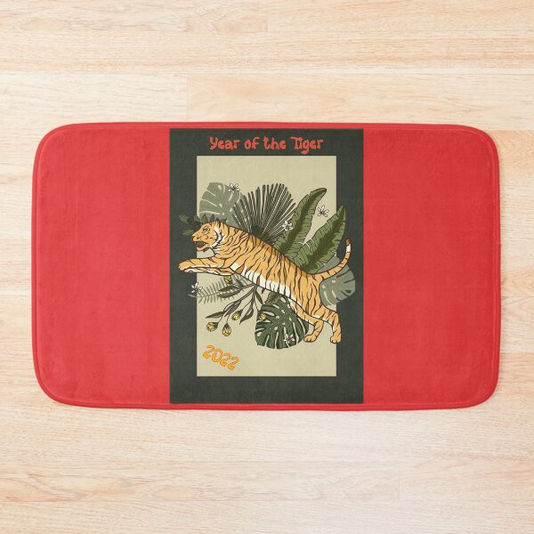 Item preview, Jungle Tiger Leaping - 2022 Year of the Tiger designed and sold by Trinket-Trickster.