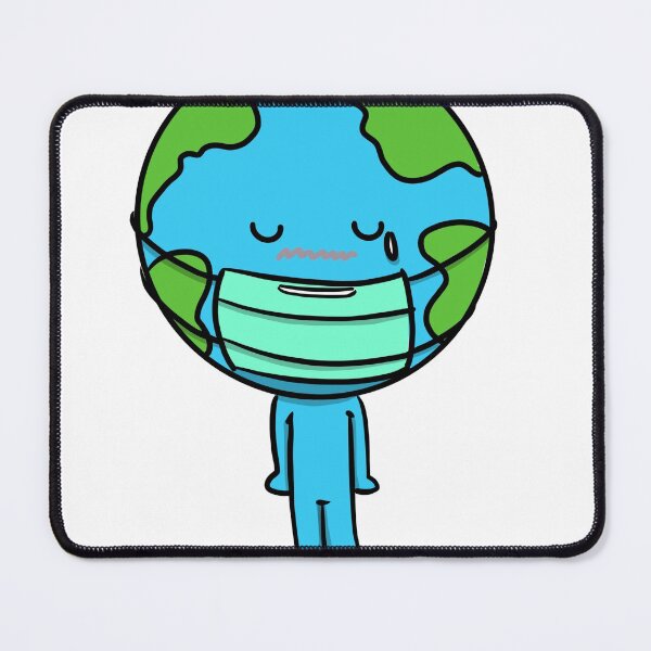 Item preview, Cute Cartoon Character of Crying Earth with Face mask designed and sold by Somdul.