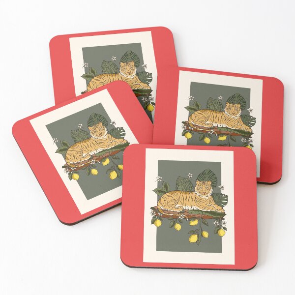 Item preview, Jungle Tiger on Lemon Log - 2022 Year of the Tiger designed and sold by Trinket-Trickster.