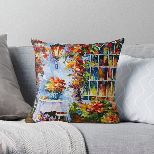 IN THE GARDEN - Leonid Afremov Throw Pillow