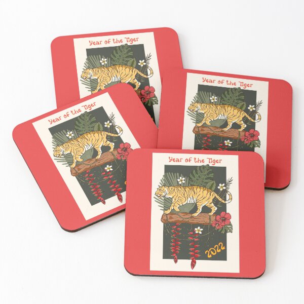 Item preview, Jungle Tiger on Log with 2022 Year of the Tiger designed and sold by Trinket-Trickster.
