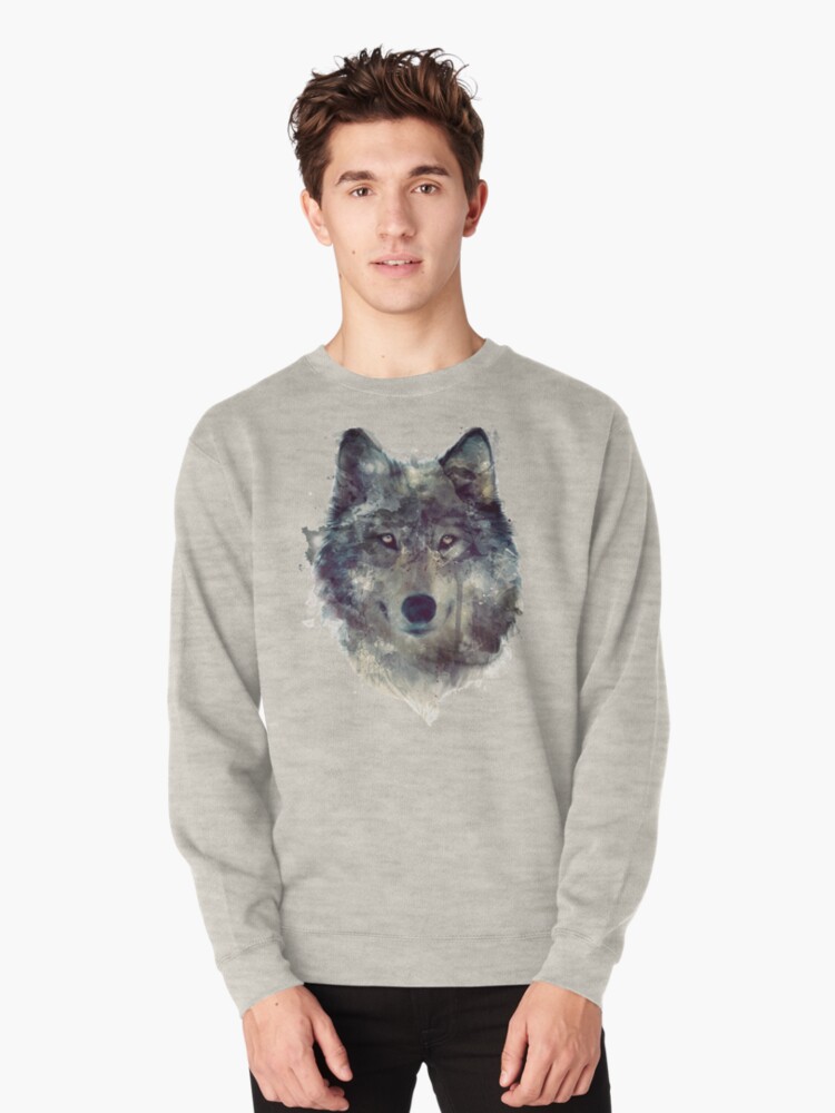 Thumbnail 1 of 5, Pullover Sweatshirt, Wolf // Persevere designed and sold by Amy Hamilton.